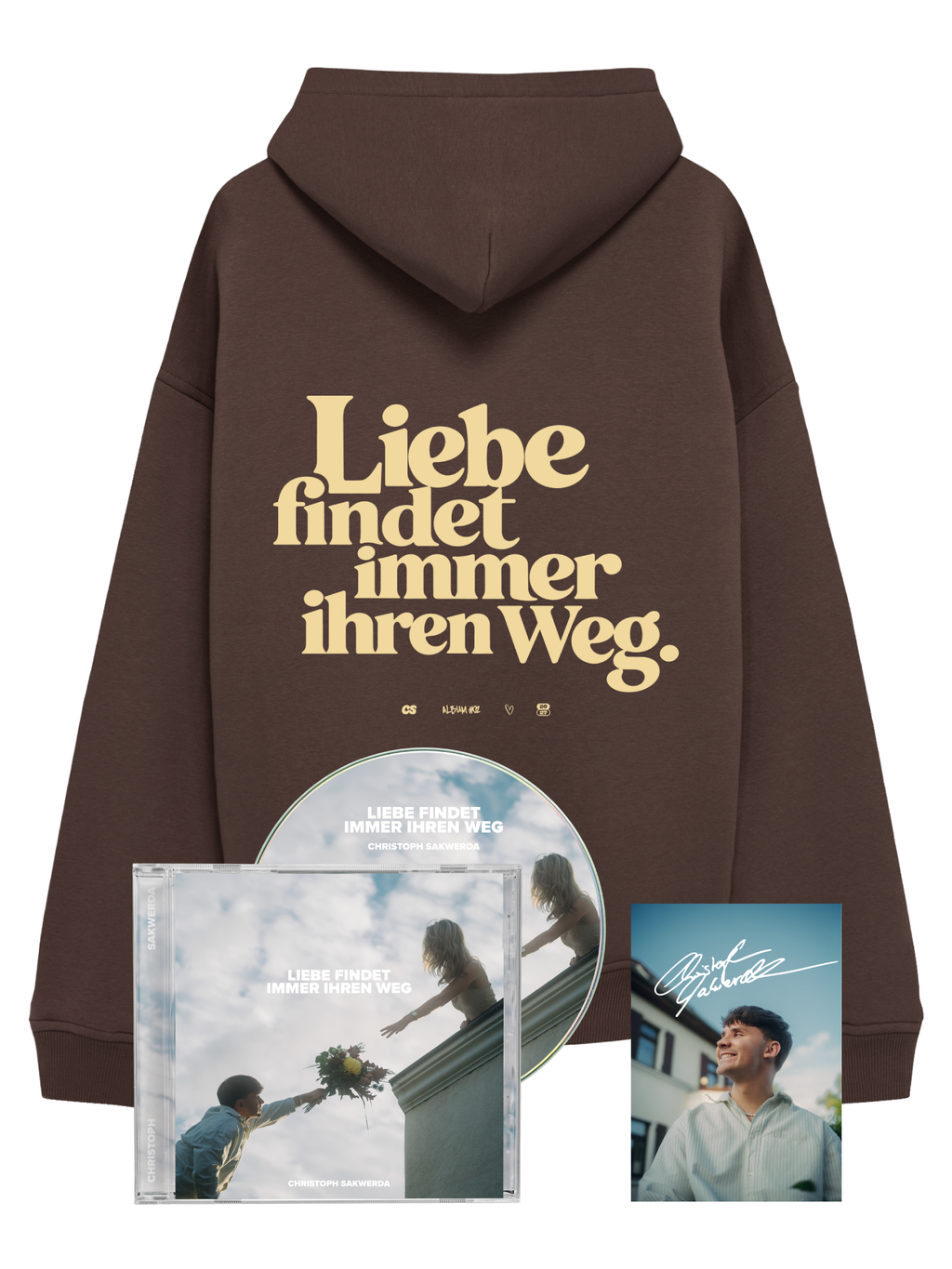 "Liebe findet immer ihren Weg" Album Hoodie Bundle + CD + Autogrammkarte