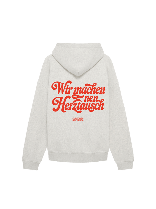 "Herztausch" Hoodie Grey Melange