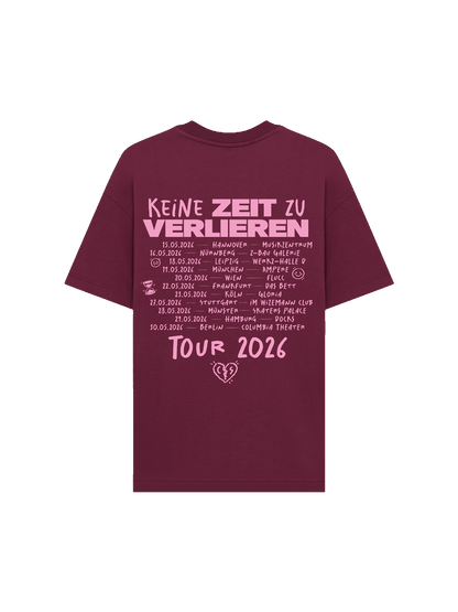 "Keine Zeit zu verlieren" T-Shirt Burgundy